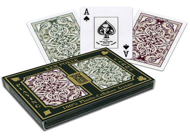 100% οι πλαστικές κάρτες παιχνιδιού KEM χαρακτηρισμένες Jacquard 2 γέφυρες που τίθενται για το πόκερ εξαπατούν
